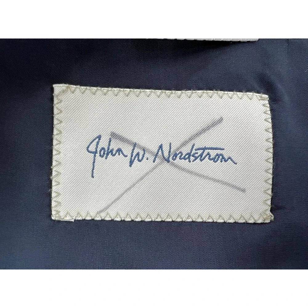 John W. Nordstrom Suit Jacket Mens 46R Blue Pinstripe Loro Piana Wool 2 Button